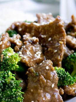 A Panda Express Beef and Broccoli delicious spot-on copycat with tender stir fried flank steak and steamed broccoli in a classic ginger soy sauce.