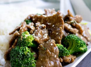 A Panda Express Beef and Broccoli delicious spot-on copycat with tender stir fried flank steak and steamed broccoli in a classic ginger soy sauce.
