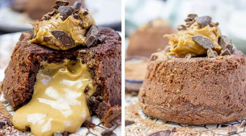 Peanut Butter Chocolate Molten Lava Cakes - Dinner, then Dessert