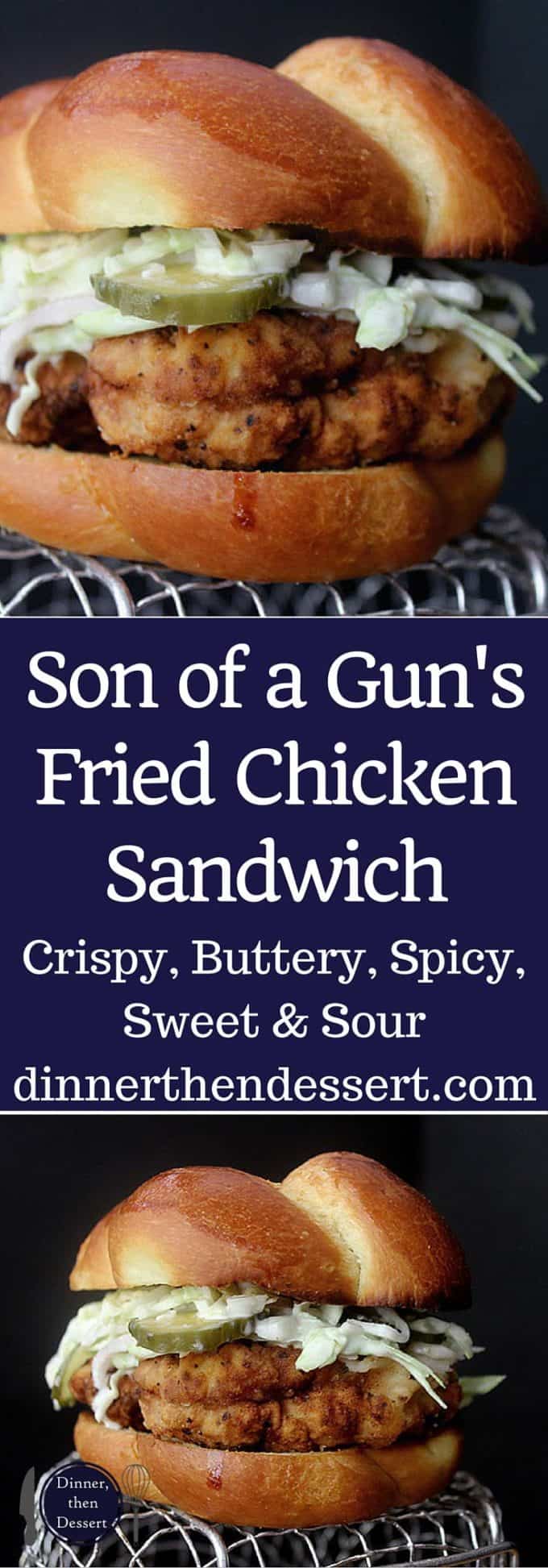 The Son of A Gun Fried Chicken Sandwich is crispy, juicy, spicy, sweet and sour in a buttery toasted bun without an impossible to get reservation.