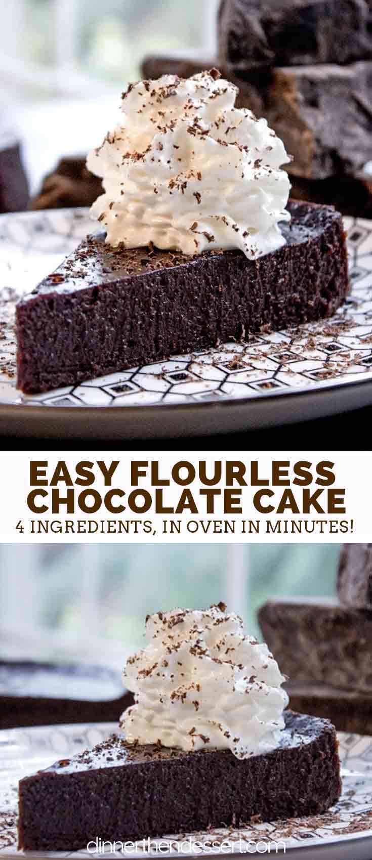 Flourless Chocolate Cake (4 ingredients!) - Dinner, then Dessert