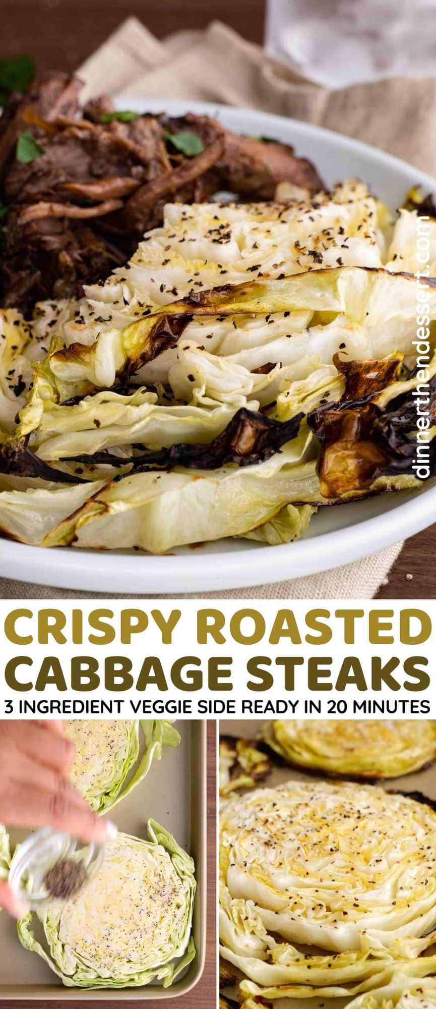 Crispy Roasted Cabbage Steaks Collage