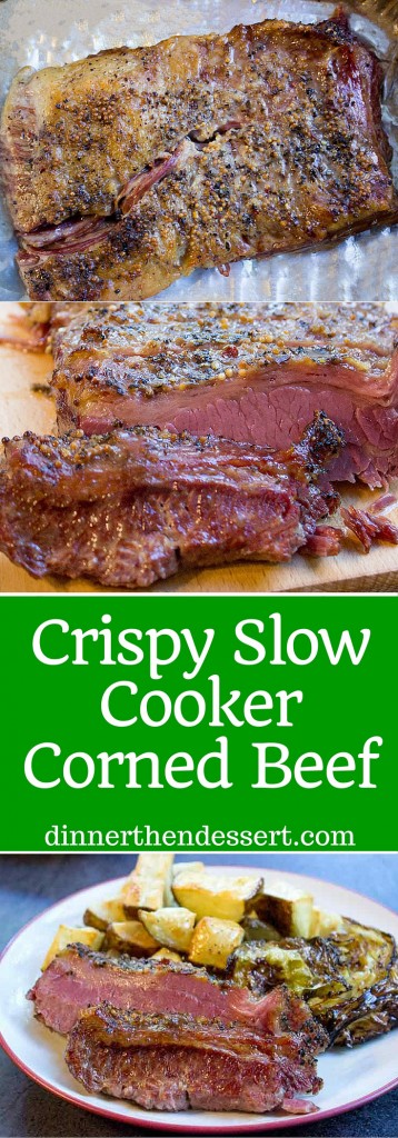 Crispy Slow Cooker Corned Beef with a crispy crust. No soggy Corned Beef, even from a slow cooker!