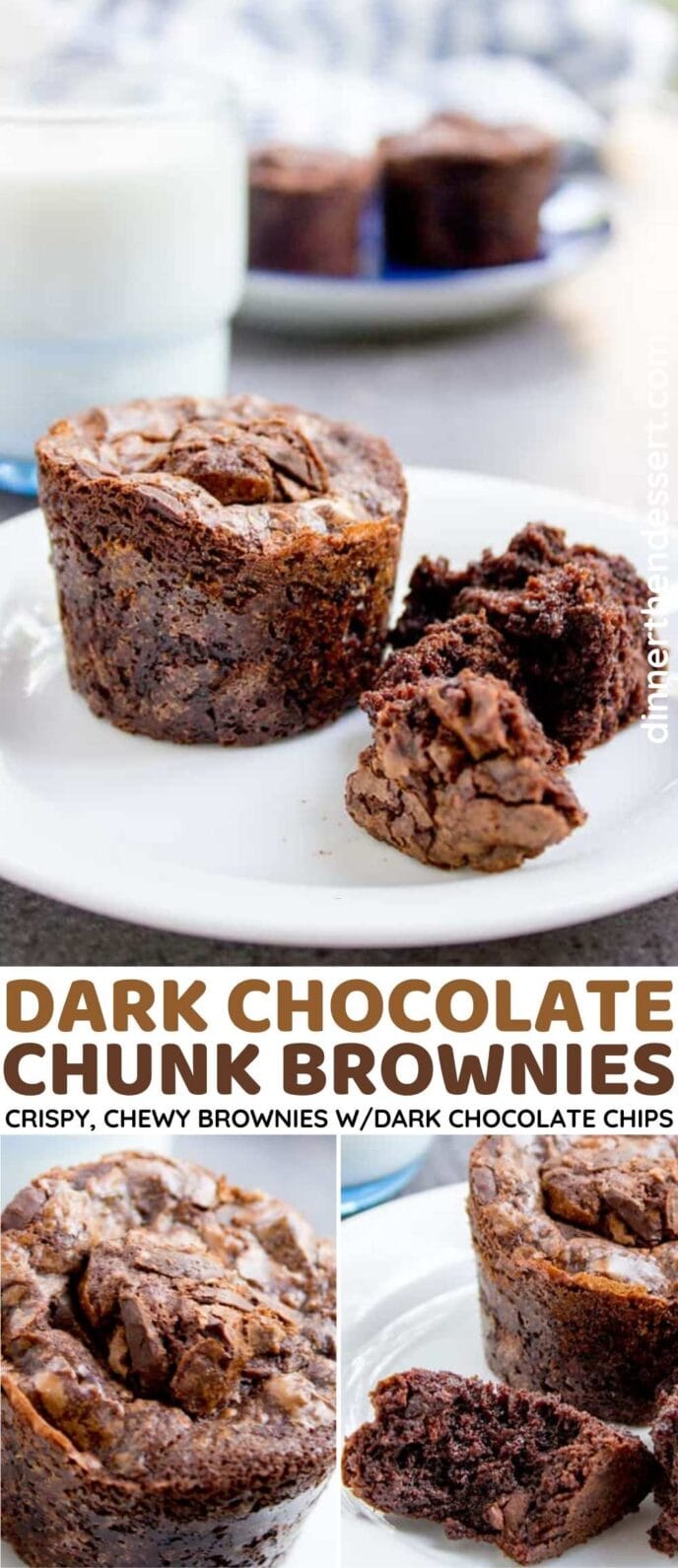Dark Chocolate Chunk Brownies Collage