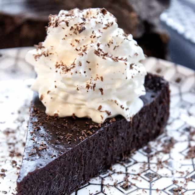 Chocolate Torte slice on a plate