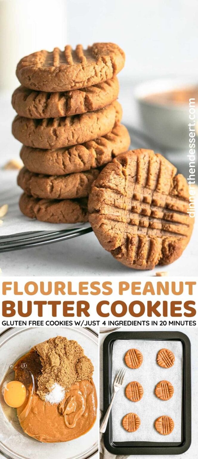 Flourless Peanut Butter Cookies (4 Ingredients, GF) - Dinner, then Dessert