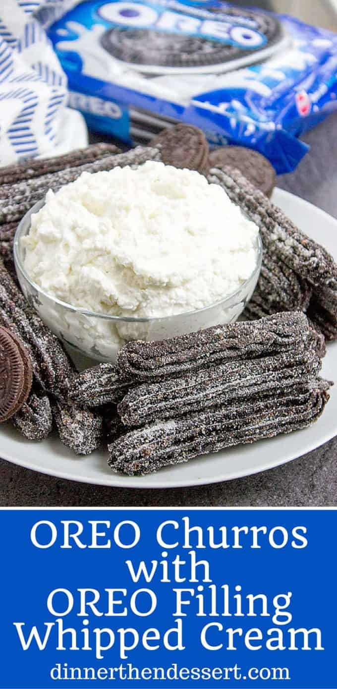 OREO Churros are crispy, tender, perfectly chocolate-y and perfectly paired with OREO filling whipped cream dip for dunking. AD. Now you can have the viral recipe made easy. #GreatTasteTourney