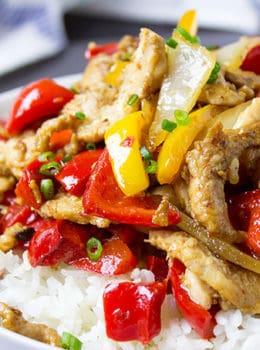 Panda Express Firecracker Chicken Breast with marinated white meat and peppers in a spicy black bean sauce. An authentic recipe from Panda Express!