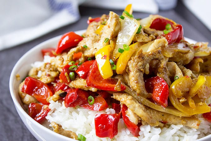 Panda Express Firecracker Chicken Breast with marinated white meat and peppers in a spicy black bean sauce. An authentic recipe from Panda Express!