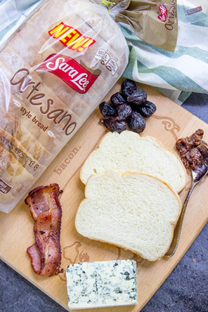 Fig, Bacon & Caramelized Onion Grilled Cheese - Wandering Chickpea