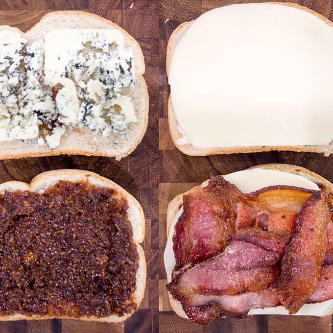 Fig and Bacon Grilled Cheese (The Figgy Piggy) Dinner, then Dessert