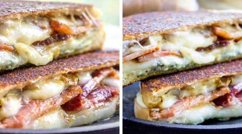 Fig, Bacon & Caramelized Onion Grilled Cheese - Wandering Chickpea