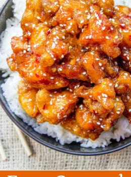 General Tso's Chicken is a favorite Chinese food takeout choice that is sweet and slightly spicy with a kick from garlic and ginger.