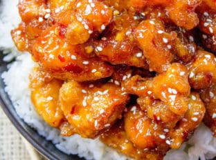 General Tso's Chicken is a favorite Chinese food takeout choice that is sweet and slightly spicy with a kick from garlic and ginger.