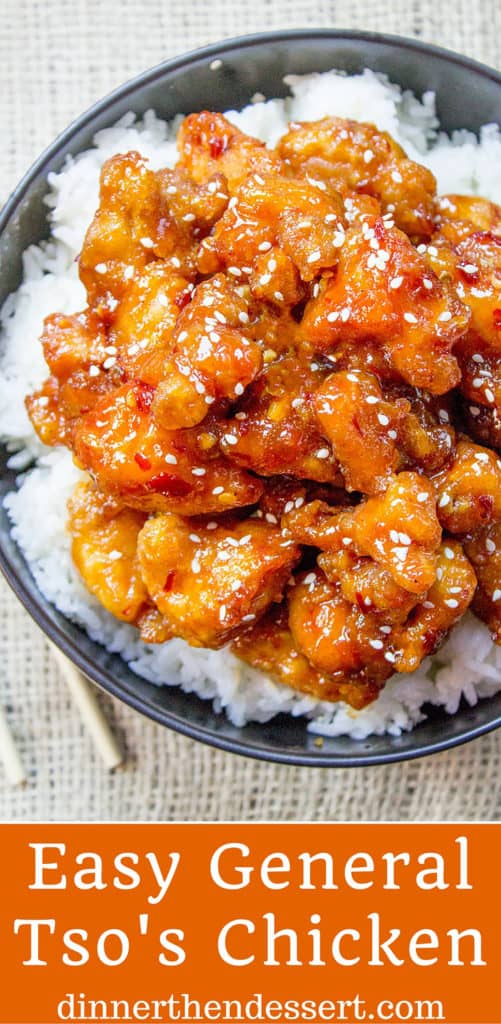 General Tso's Chicken is a favorite Chinese food takeout choice that is sweet and slightly spicy with a kick from garlic and ginger.