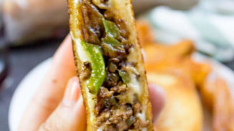 Philly Cheesesteak Grilled Cheese School Lunch