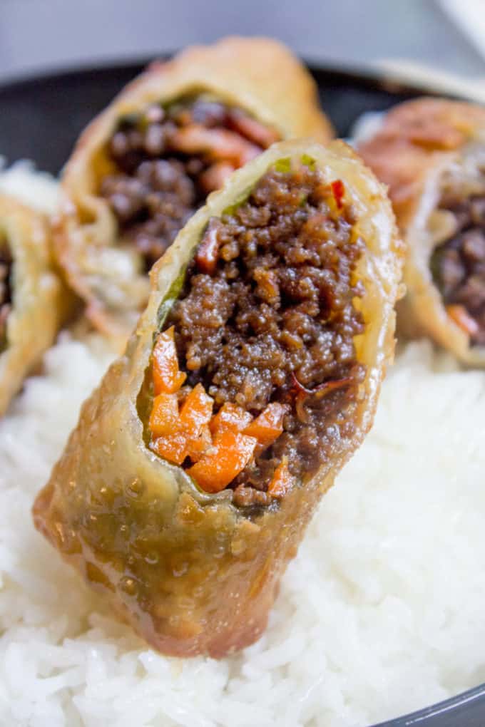 Korean Egg Rolls with Korean Ground Beef