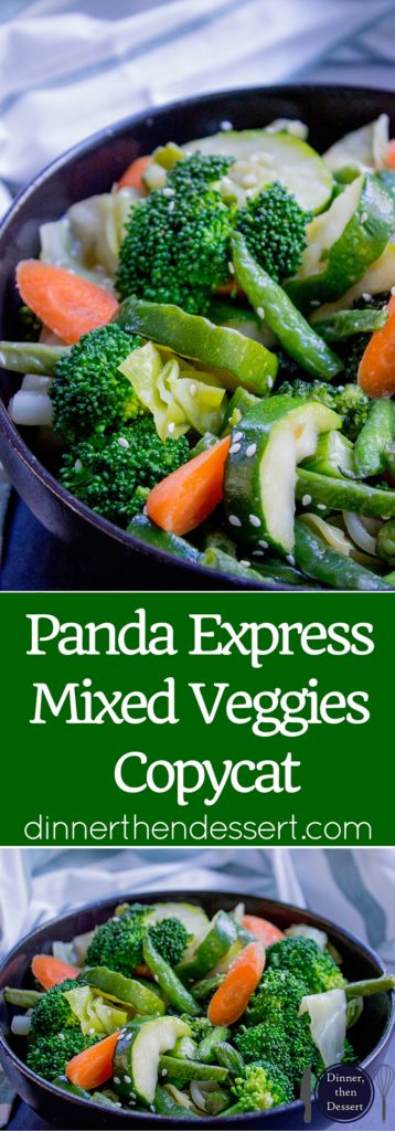 Panda Express Mixed Veggies is a mix of broccoli, zucchini, carrots, string beans and cabbage steamed in chicken stock for added flavor.