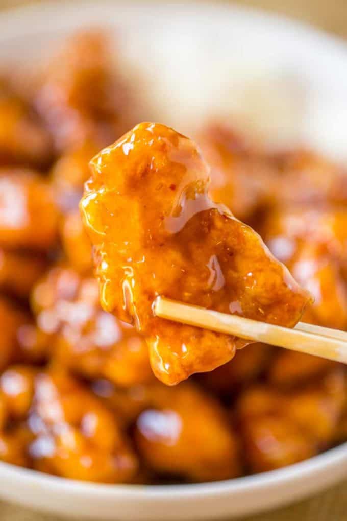 This Panda Express Orange Chicken Copycat is spot on and is SO EASY. PLUS theres a video!