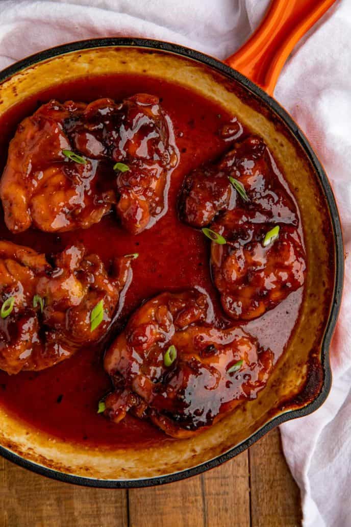 Sriracha Brown Sugar Chicken in Pan