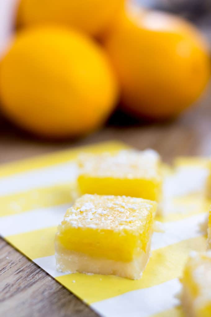 Trader Joe's Classic Lemon Bars have a crispy buttery crust with a sweet and sour lemon filling.