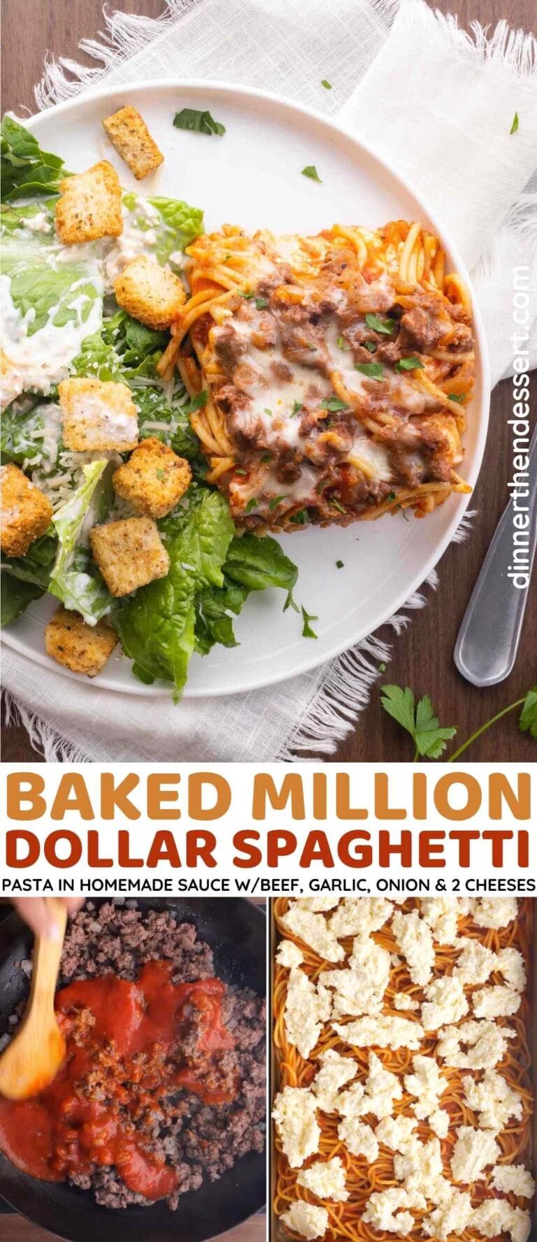 Baked Million Dollar Spaghetti Recipe [VIDEO] - Dinner, Then Dessert