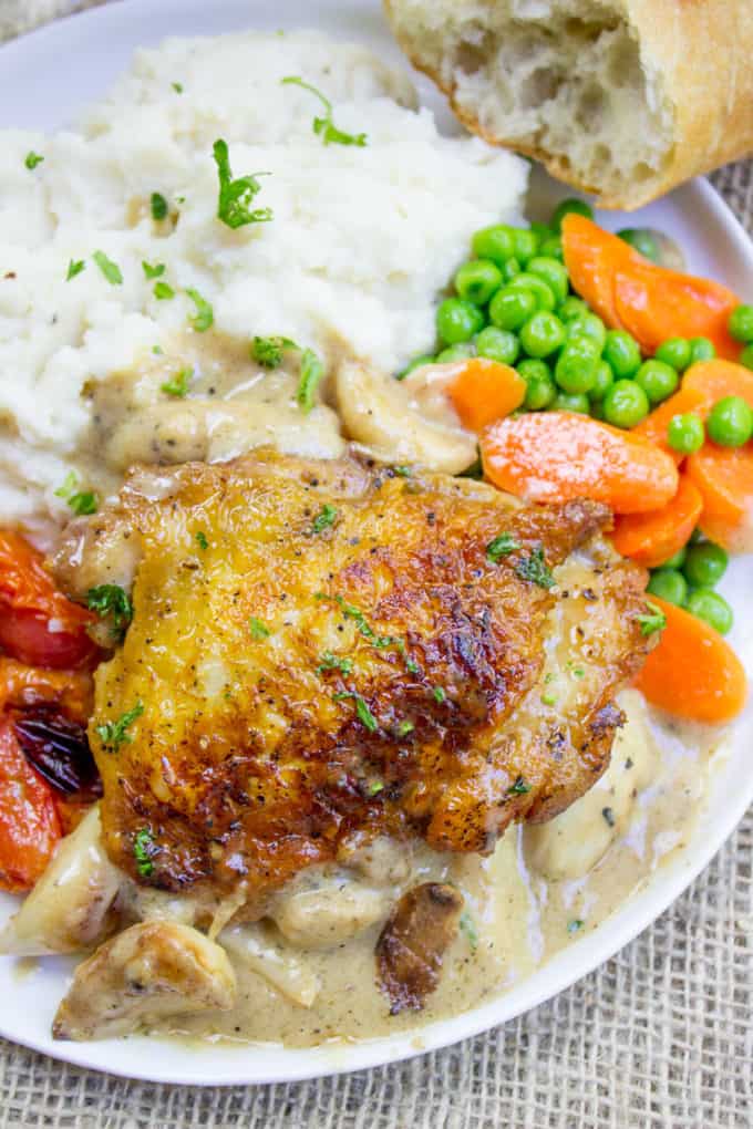 Chicken with 40 Cloves of Garlic sounds overwhelming but instead it is a deliciously mellow garlic with a creamy white wine sauce you'll want every day!