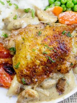 Chicken with 40 Cloves of Garlic sounds overwhelming but instead it is a deliciously mellow garlic with a creamy white wine sauce you'll want every day!