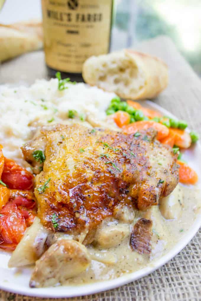 Chicken with 40 Cloves of Garlic sounds overwhelming but instead it is a deliciously mellow garlic with a creamy white wine sauce you'll want every day!