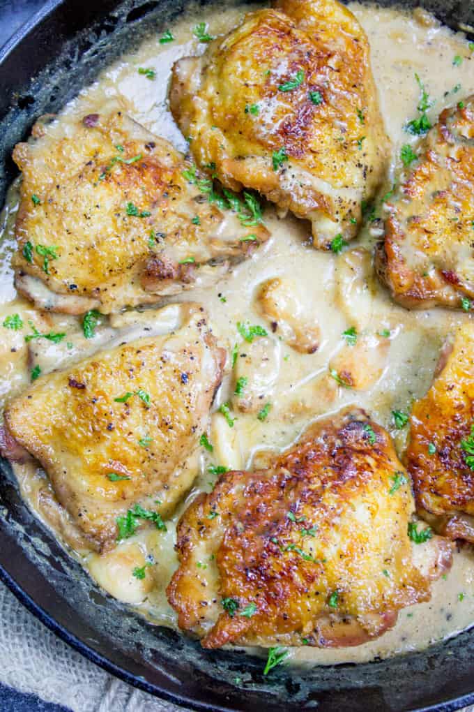 Chicken with 40 Cloves of Garlic sounds overwhelming but instead it is a deliciously mellow garlic with a creamy white wine sauce you'll want every day!