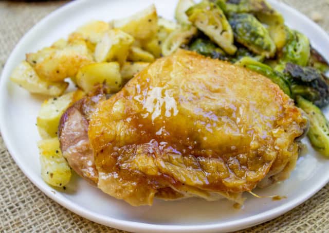 plate of Crispy Slow Cooker Turkey Thighs