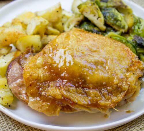 plate of Crispy Slow Cooker Turkey Thighs