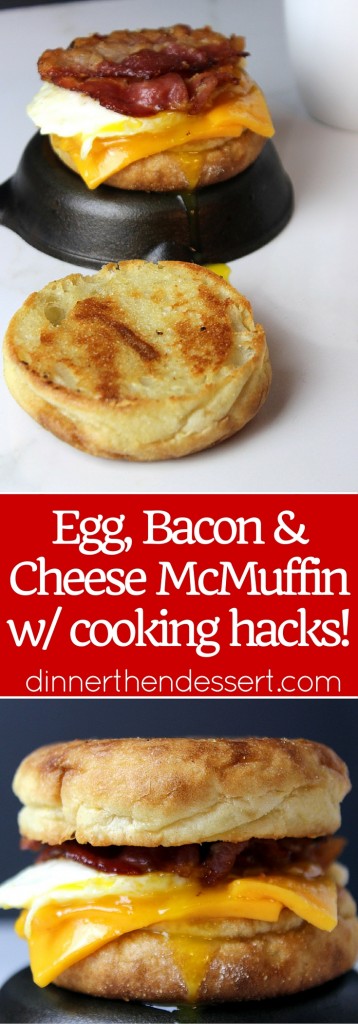 Egg, Bacon and Cheese McMuffin made to serve a crowd with little effort with some easy prep tricks, you won't miss the fast food version for even a second!