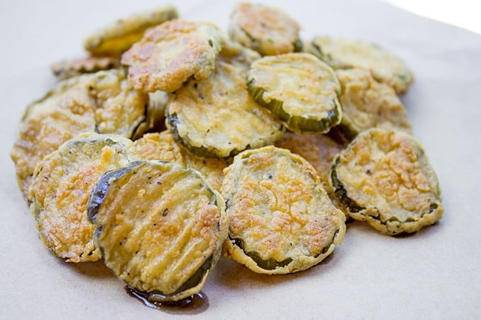 How to make fried pickles - slice a whole pickle instead of buying pre-sliced!