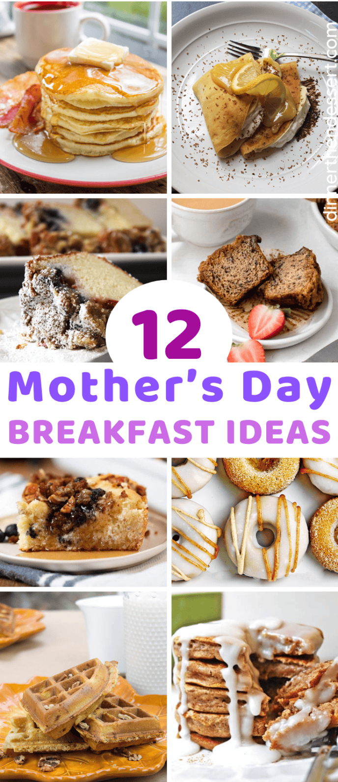 8 image grid of recipes featured in Mothers Day Breakfast collection