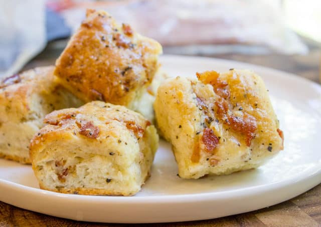5 Black Pepper Bacon Biscuits on plate