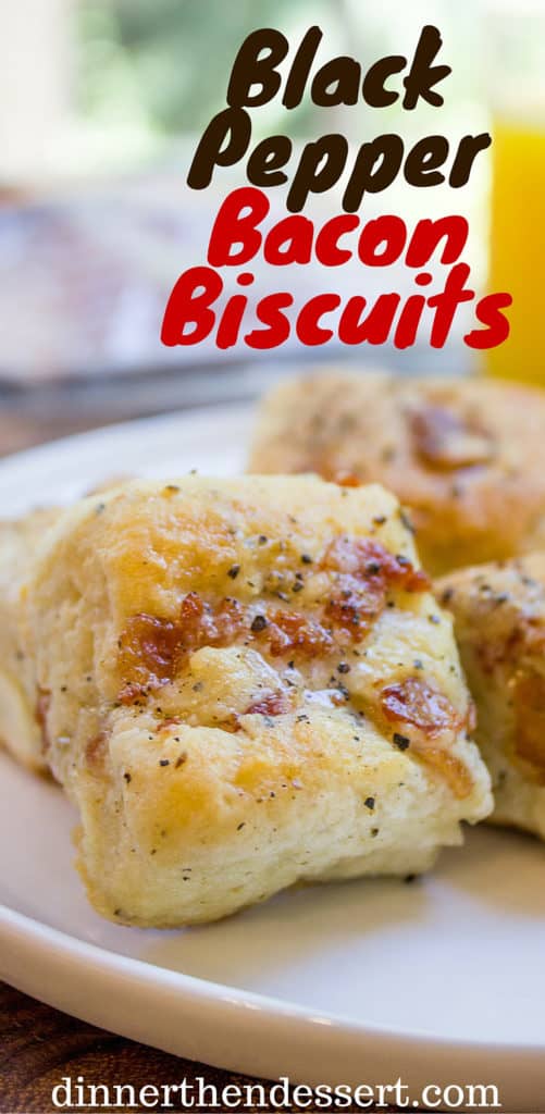 Black Pepper Bacon Biscuits are peppery, full of delicious bacon, cream cheese and buttermilk, they are fluffy and flaky. The perfect biscuit for your weekend brunch!