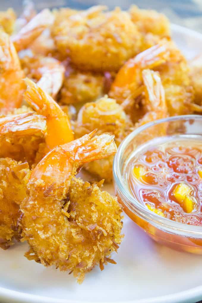 Coconut Shrimp with Mango Habanero Sauce - Dinner, then Dessert