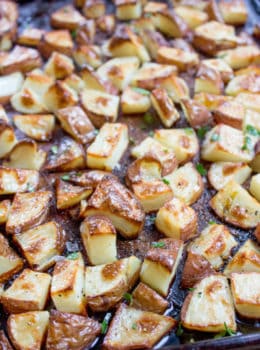 Oven Roasted Red Potatoes are an easy side dish that takes just a few minutes of prep and makes the perfect side dish for your favorite meal.