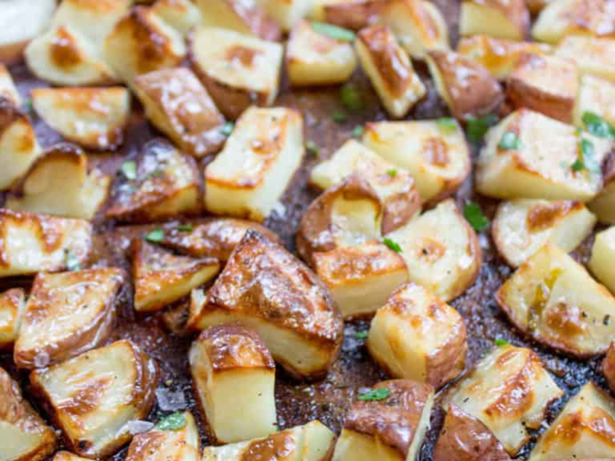 top view of Vegetable out of the oven
