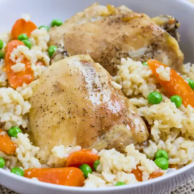 Chicken with rice and vegetables