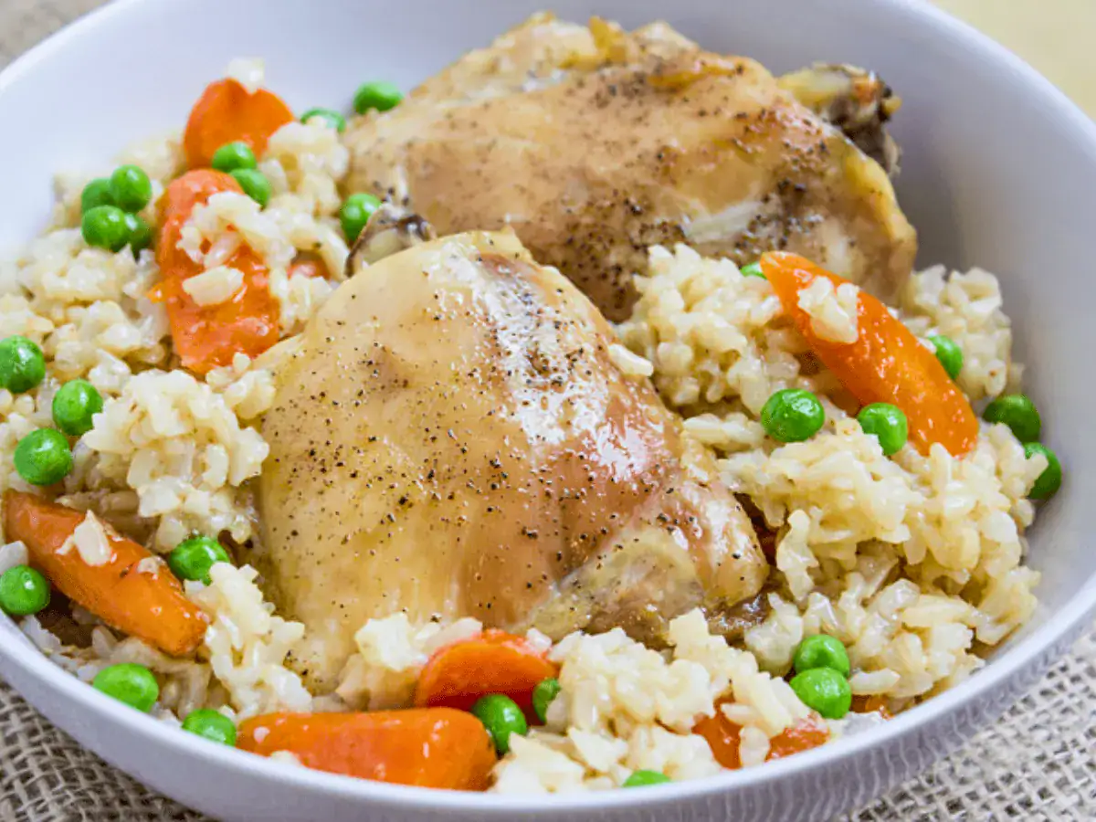 Chicken with rice and vegetables