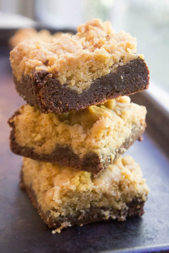 Peanut Butter Chocolate Brookies are an indulgent combo of rich Peanut Butter Cookies and chocolate brownies for the perfect chocolate peanut butter bite!