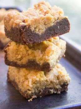 Peanut Butter Chocolate Brookies are an indulgent combo of rich Peanut Butter Cookies and chocolate brownies for the perfect chocolate peanut butter bite!