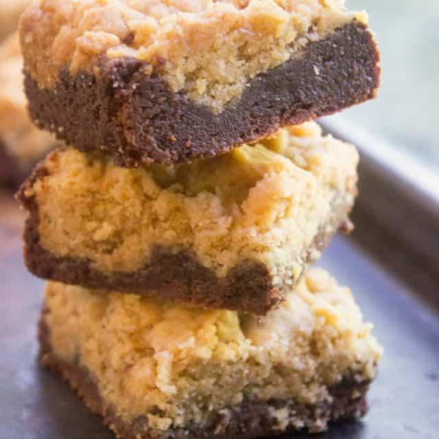 Peanut Butter Chocolate Brookies are an indulgent combo of rich Peanut Butter Cookies and chocolate brownies for the perfect chocolate peanut butter bite!