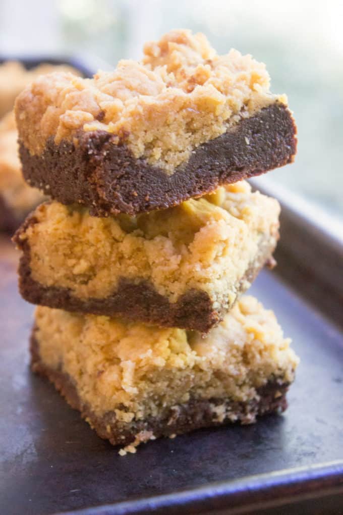 Peanut Butter Chocolate Brookies are an indulgent combo of rich Peanut Butter Cookies and chocolate brownies for the perfect chocolate peanut butter bite!