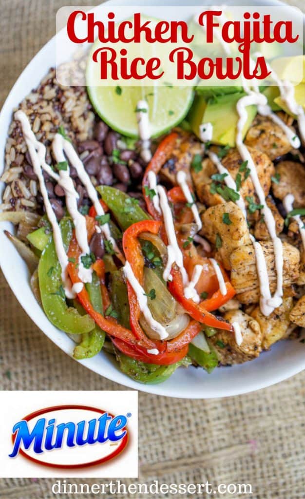 Easy Chicken Fajita Rice Bowls with are healthy and quick to make, they're like your favorite fajitas but without the tortillas and easy to pack for lunch!