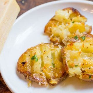 3 Parmesan Garlic Potatoes on a plate