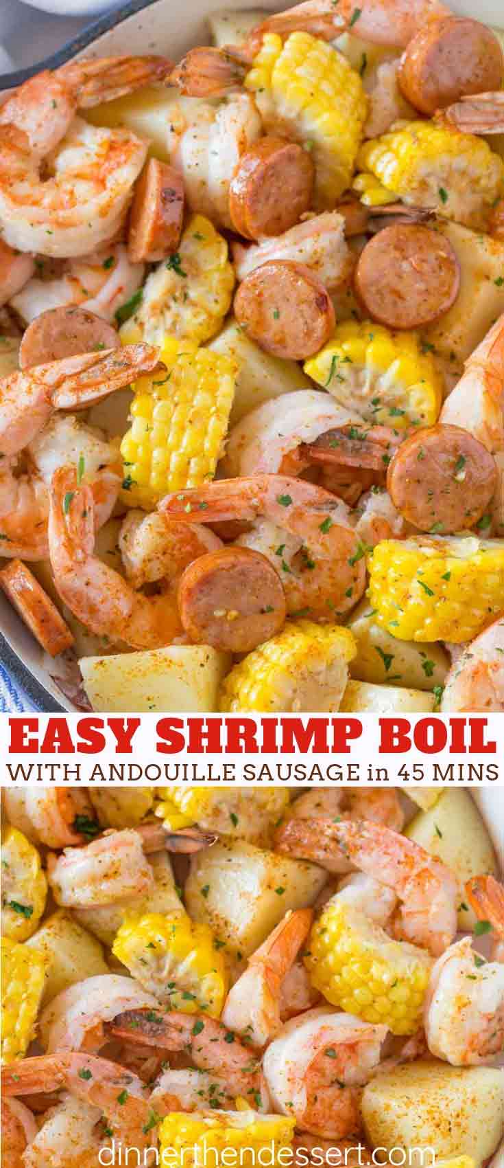 Easy Shrimp Boil Recipe Seafood Boil Dinner Then Dessert