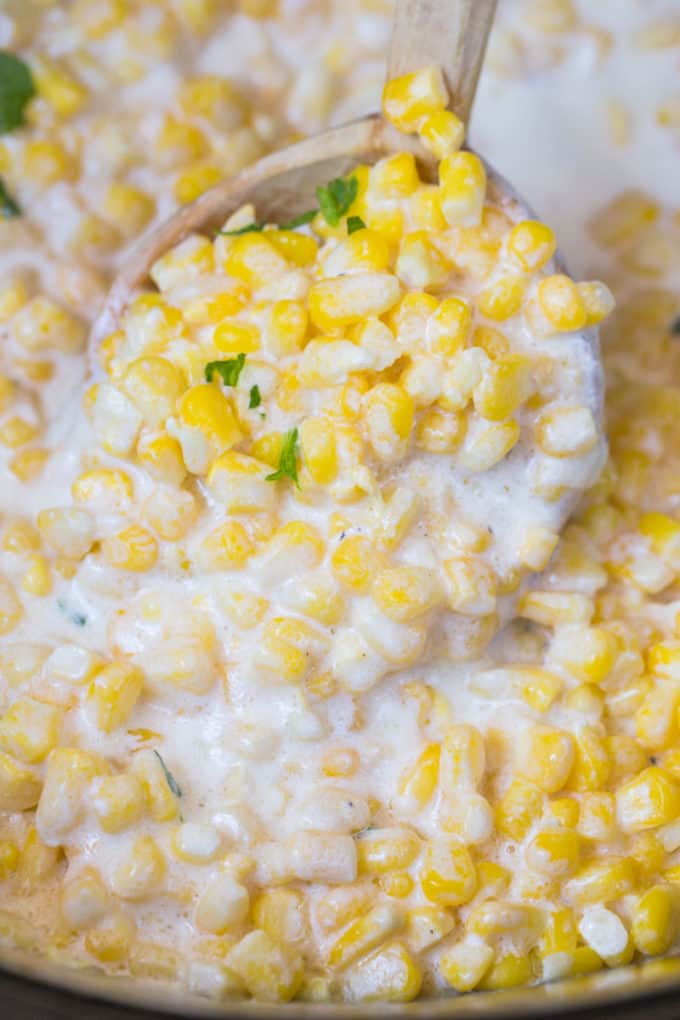 Slow Cooker Creamed Corn made with a few ingredients